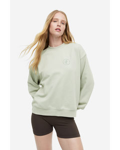 Sweatshirt Med Trykk Salviegrønn
