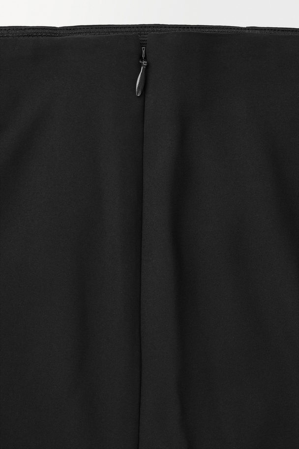 COS The Tailored Silk-blend Midi Skirt Black