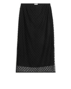 Sequined Net Skirt Black