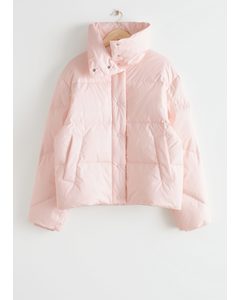 Oversized Down Puffer Jacket Light Pink