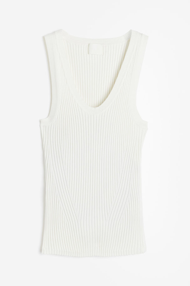 H&M Rib-knit Vest Top White