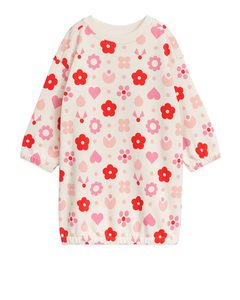 Sweatshirt-Kleid aus der Künstleredition Cremeweiß/Rosa