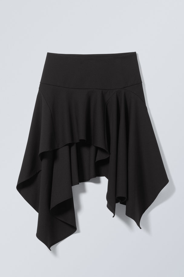 Weekday Joy Asymmetrische Mini-rok Zwart