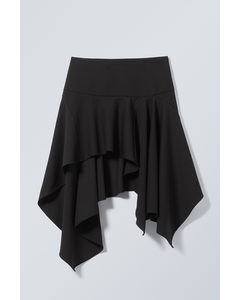 Joy Asymmetric Midi Skirt Svart