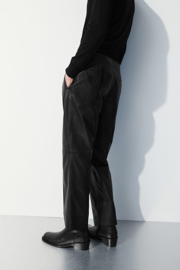 COS The Tailored Leather Trousers Black