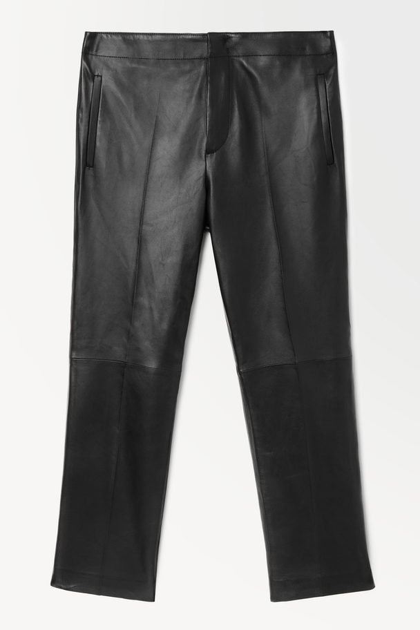 COS The Tailored Leather Trousers Black