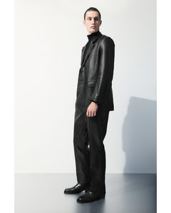 The Tailored Leather Trousers Black