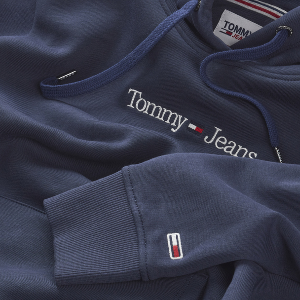 TOMMY JEANS Tommy Jeans Reg Serif Linear Hoodie Blauw