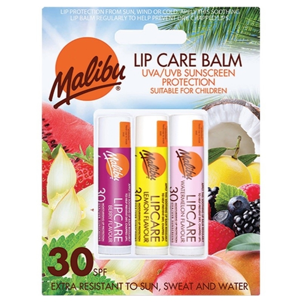 Malibu Malibu Lip Care Balm Spf30 3x5g