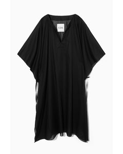 KAFTAN MIT OVERSIZED-PASSFORM SCHWARZ