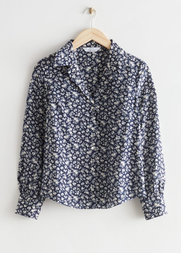 & Other Stories Silk Blend Blouse Floral Print