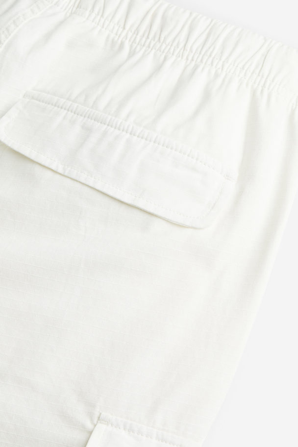 H&M Utilityshort Van Ripstop - Relaxed Fit Wit