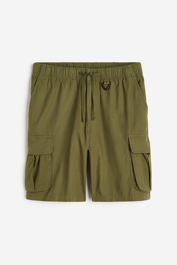 H&M Cargoshorts aus Ripstop Relaxed Fit Khakigrün