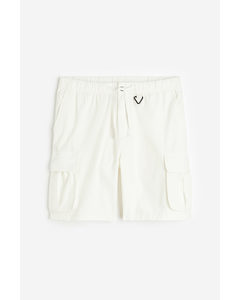 Cargoshorts aus Ripstop Relaxed Fit Weiß