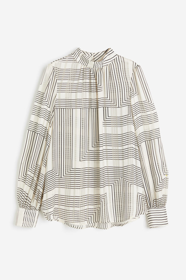 H&M Blouse Met Dessin Roomwit/dessin