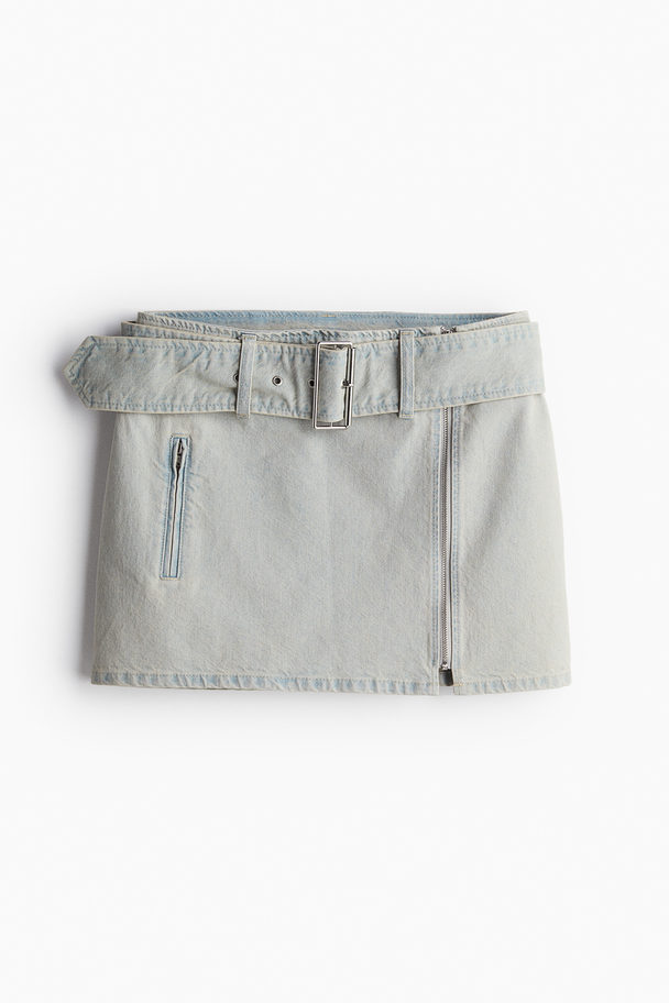 H&M Minirock aus Denim Blasses Denimblau