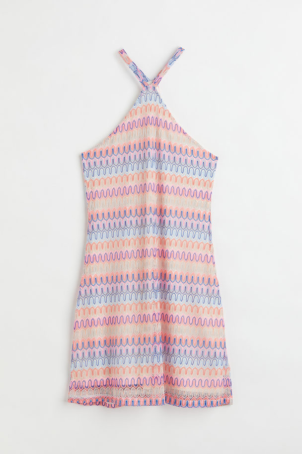 H&M Halterneck-kjole Lys Rosa/mønstret