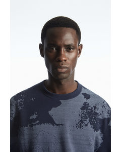 Relaxed-fit Jacquard T-shirt Navy / Grey
