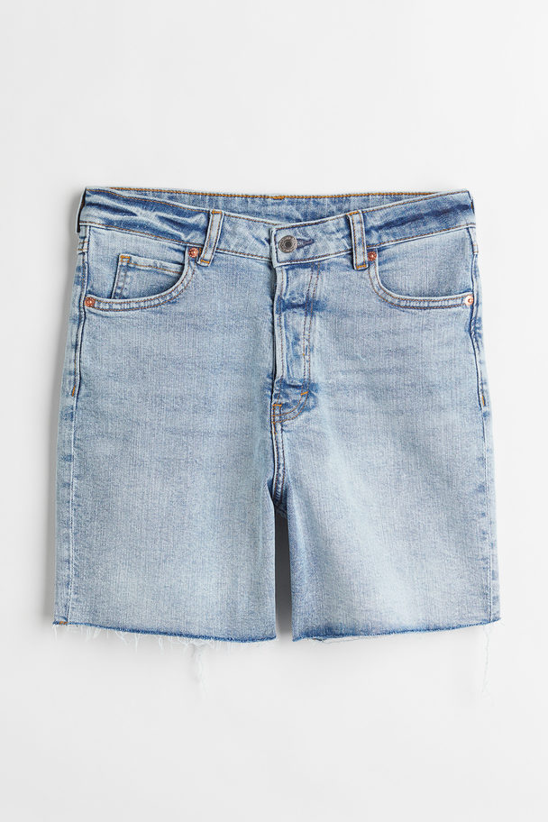 H&M 90s Cutoff High Waist Shorts Blau