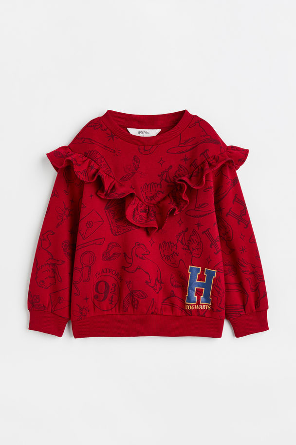 H&M Sweatshirt mit Volant Rot/Harry Potter