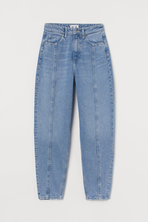 H&M Loose Fit Mom Jeans Licht Denimblauw