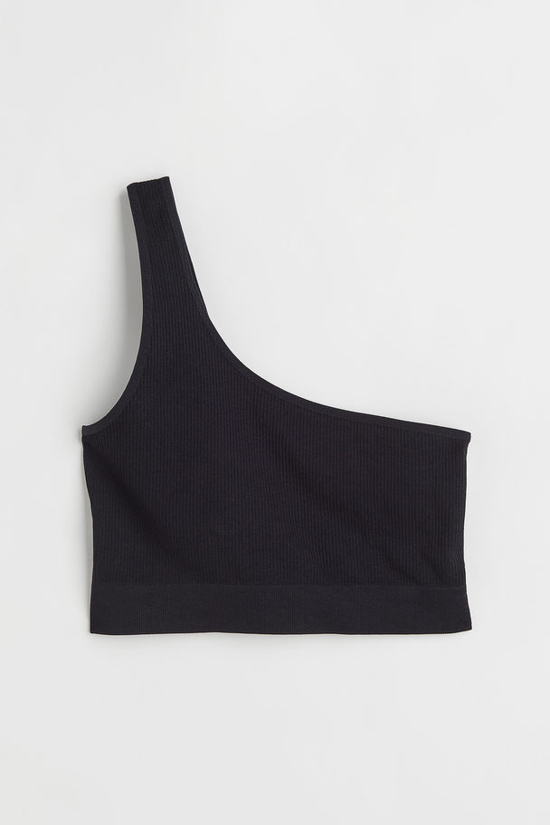 H&M Seamless One-shoulderbralette Zwart
