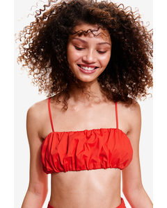 Bralette-Top aus Popeline Rot