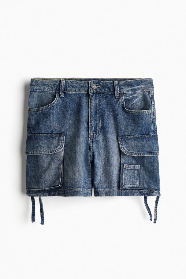 H&M Cargoshorts aus Denim in Regular Fit Denimblau