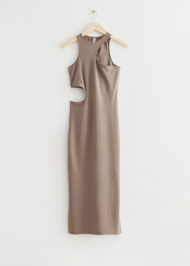 & Other Stories Cut-out Midi Dress Mole