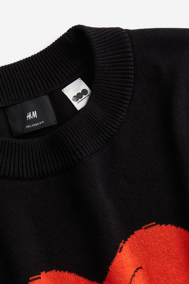 H&M Pullover in Relaxed Fit Schwarz/Looney Tunes