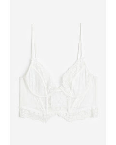 Non-padded Lace Bustier White