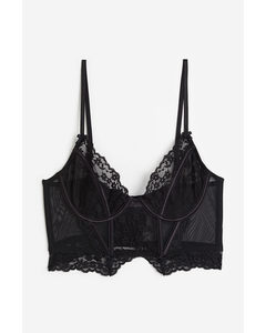 Non-padded Lace Bustier Black
