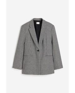 Oversized Twill Blazer Zwart/dogtoothdessin