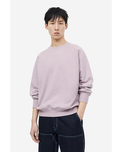 Oversized Fit Cotton Sweatshirt Purple