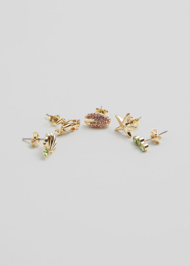 & Other Stories Oceanic Stud Earring Set Gold
