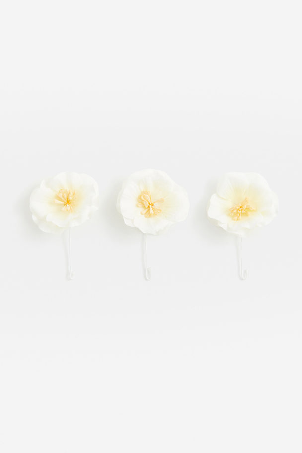 H&M HOME 3-pack Flower Decorations White/yellow