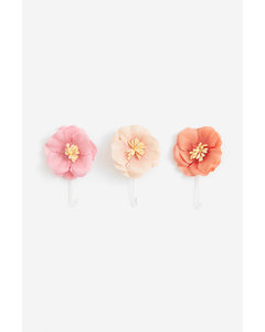 3er-Pack Blumendekorationen Rosa/Puderrosa