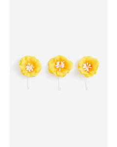 3er-Pack Blumendekorationen Gelb