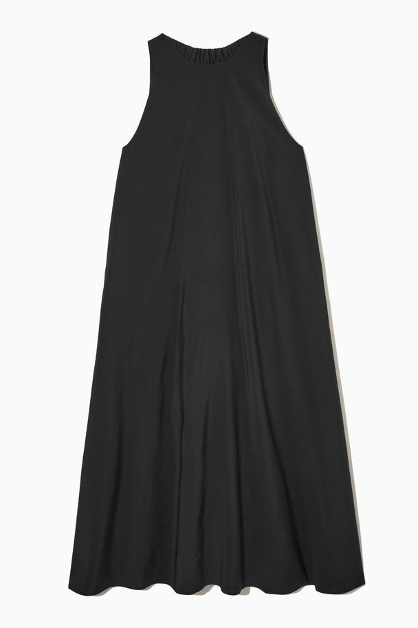 COS Racer-neck Midi Dress Black