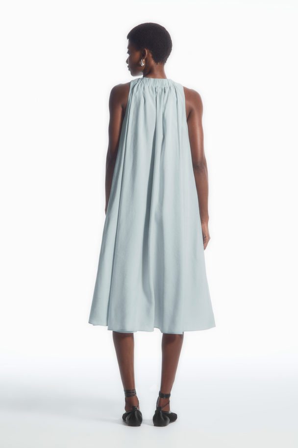 COS Racer-neck Midi Dress Light Blue