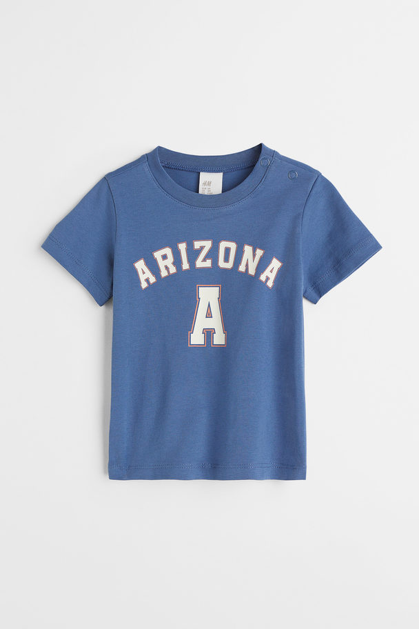H&M Printed T-shirt Blue/arizona