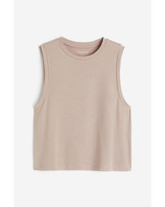 Drymove™ Boxy-style Sports Vest Top Beige Marl