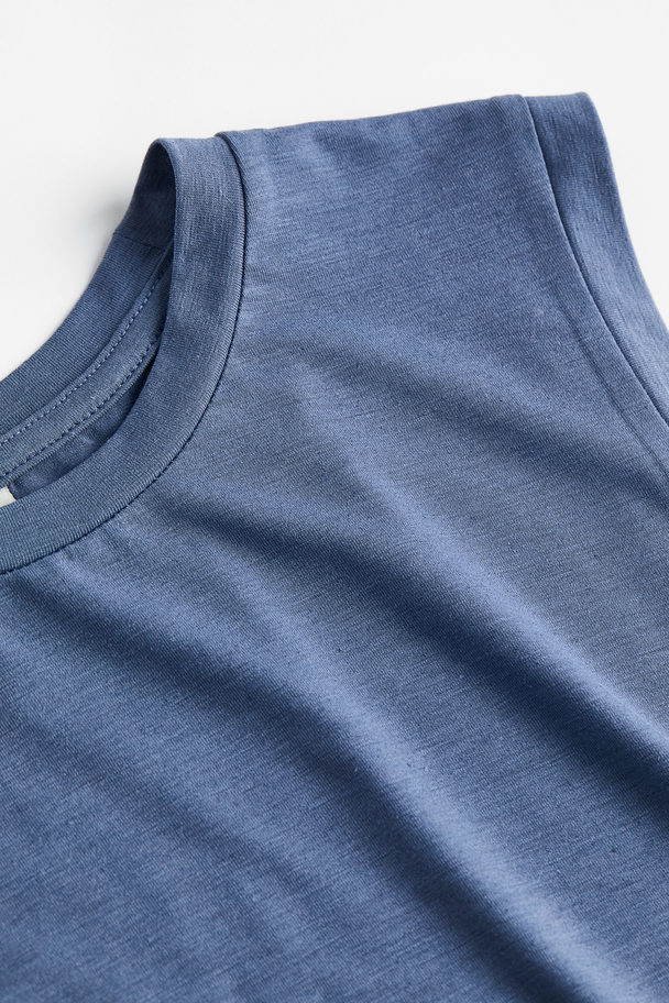 H&M DryMove™ Kastiges Sport-Tanktop Taubenblaumeliert