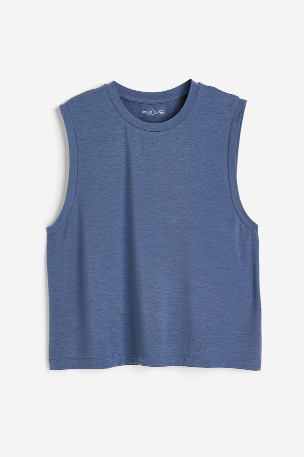 H&M DryMove™ Kastiges Sport-Tanktop Taubenblaumeliert