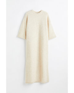 Wool-blend Dress Cream