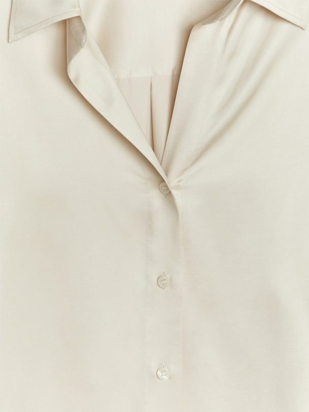 ARKET Satijnen Overhemd Gebroken Wit