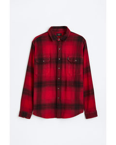 Vintage Check Flannel Shirt Blacksmith Ombre Red