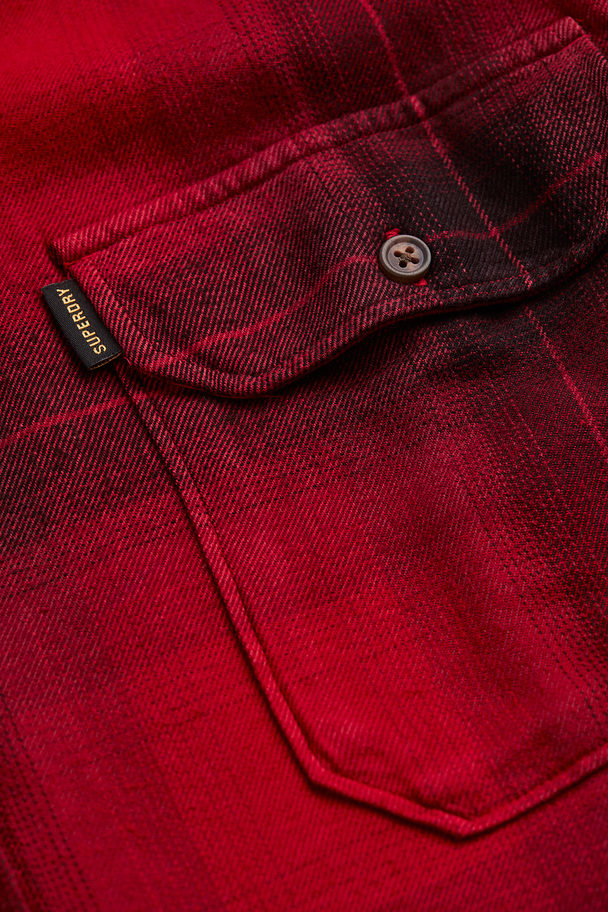 Superdry Vintage Check Flannel Shirt Blacksmith Ombre Red