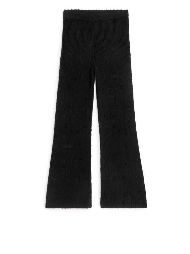 ARKET Knitted Bouclé Trousers Black