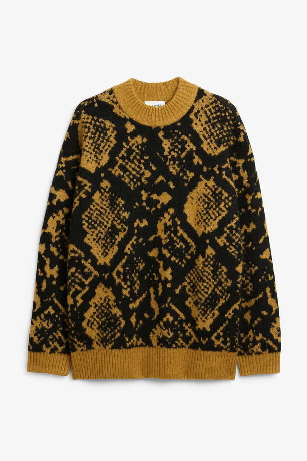 Monki Heavy Knit Sweater Brown Snake